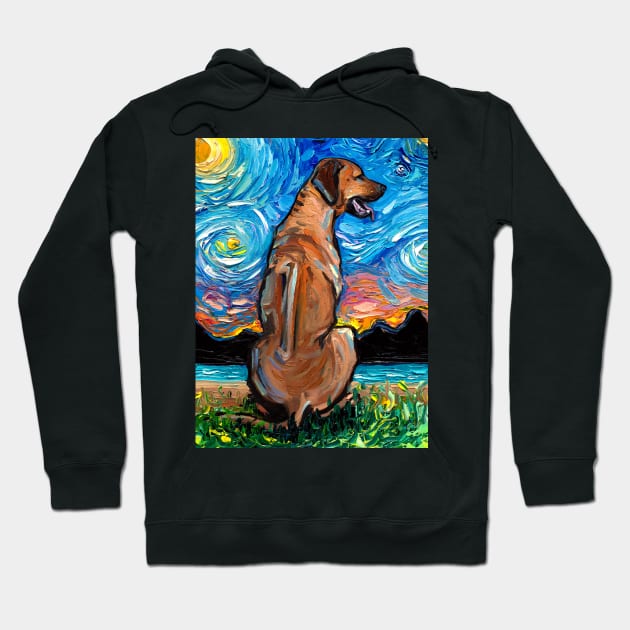 Rhodesian Ridgeback Night Hoodie by sagittariusgallery